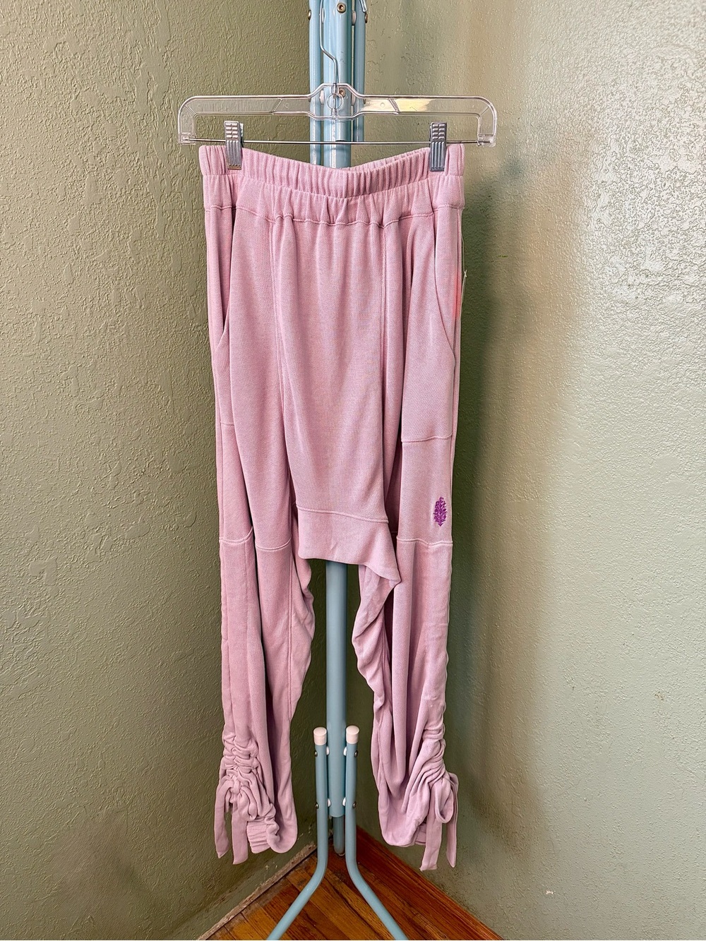 FP Movement by Free People Dusty Pink Ruched-Hem Jogger Jumpsuit
